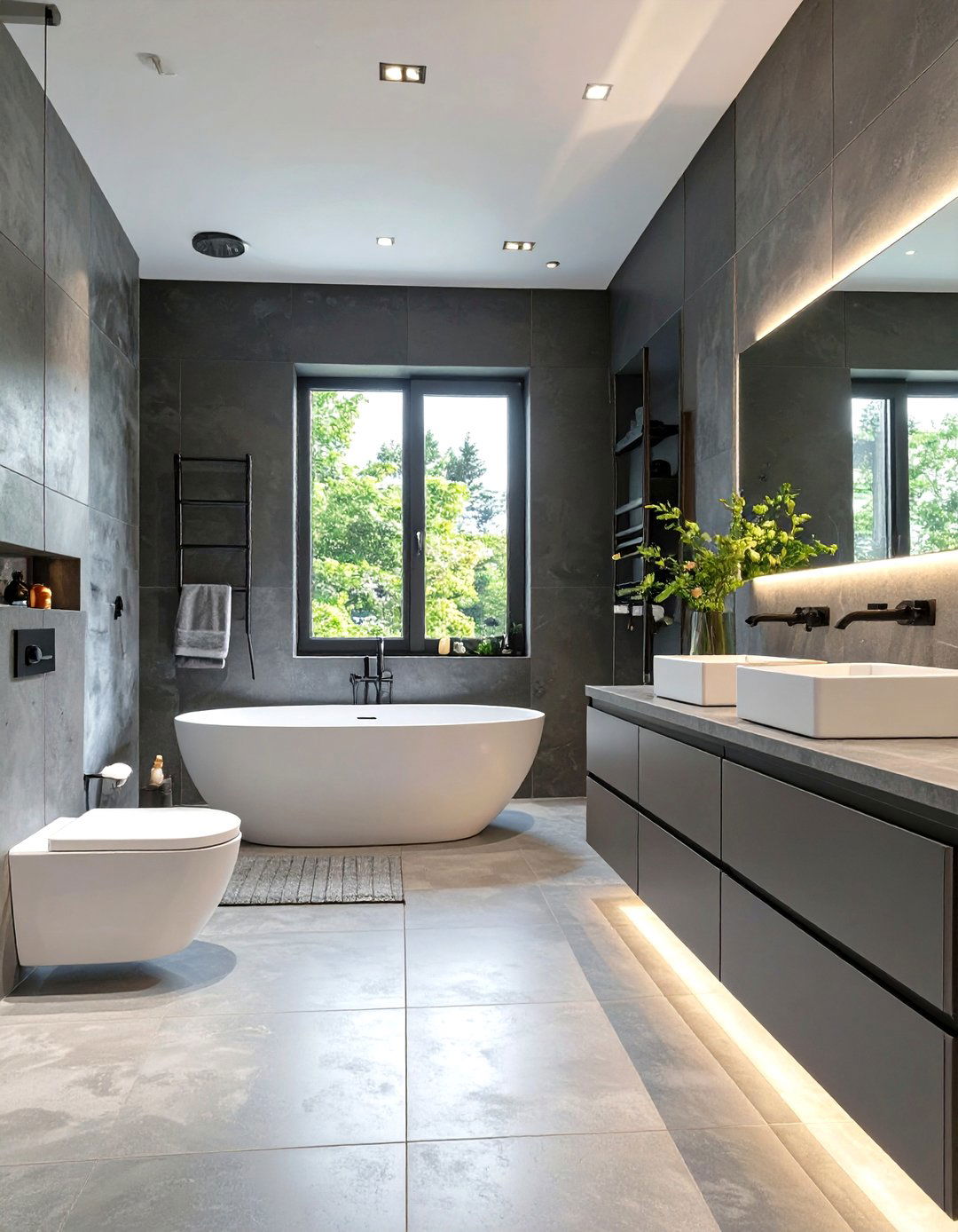 Monochromatic Color Scheme - 30 ultra modern modern luxury bathroom design ideas