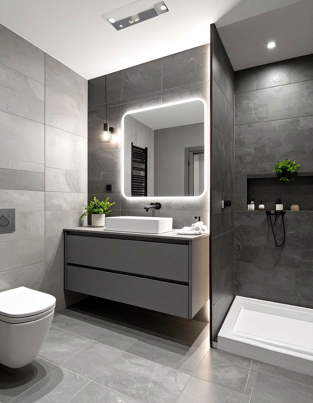 Monochromatic Color Scheme - 30 small bathroom inspo ideas