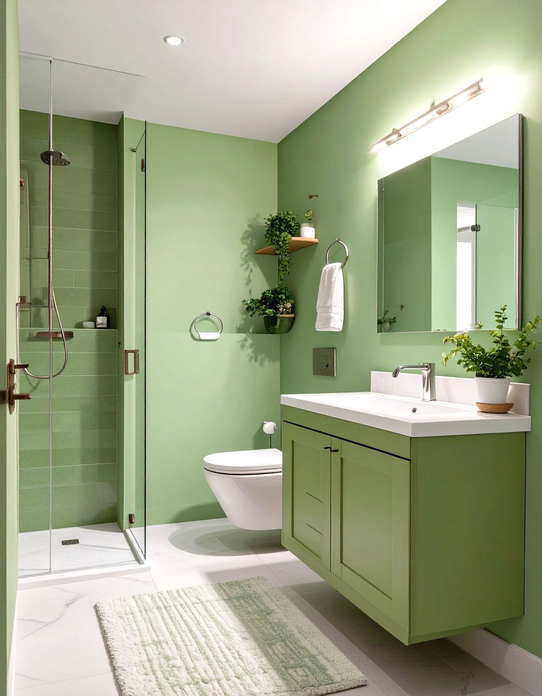 Monochromatic Color Scheme - 30 small bathroom makeover ideas