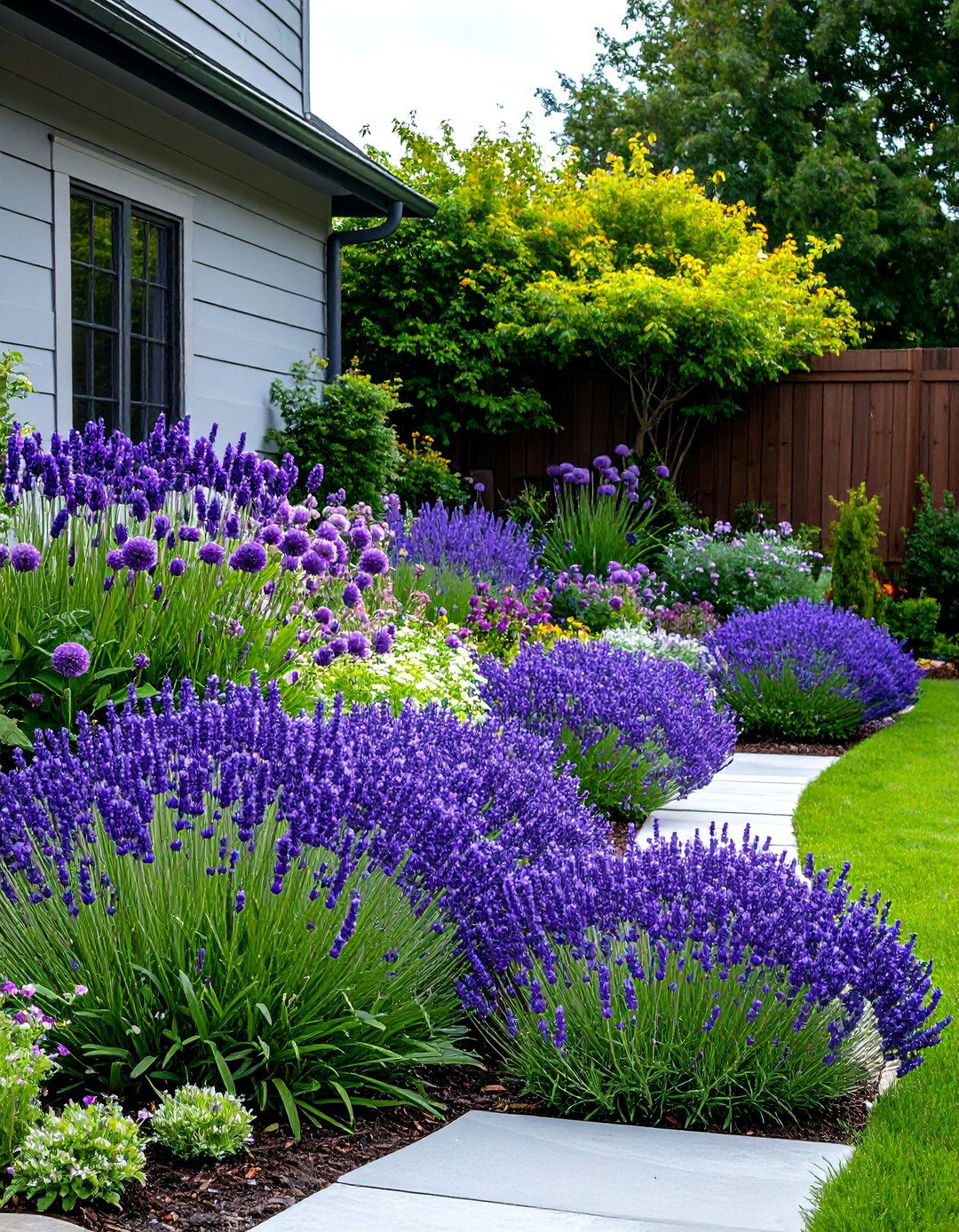 Monochromatic Color Scheme Flower Bed - 30 backyard flower bed ideas