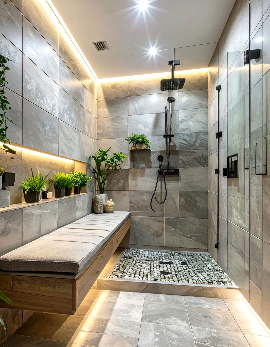 Monochromatic Color Scheme Small Doorless Shower - 30 small doorless walk in shower ideas