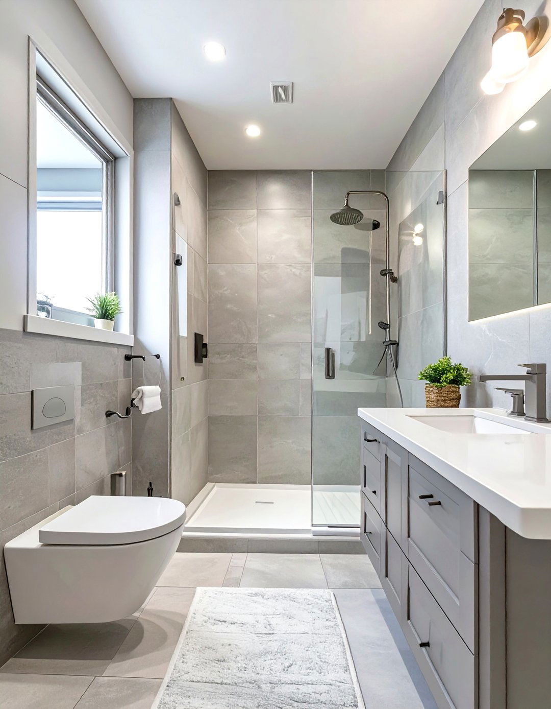 Monochromatic Color Scheme for a Cohesive Look - 30 small bathroom remodel ideas with shower
