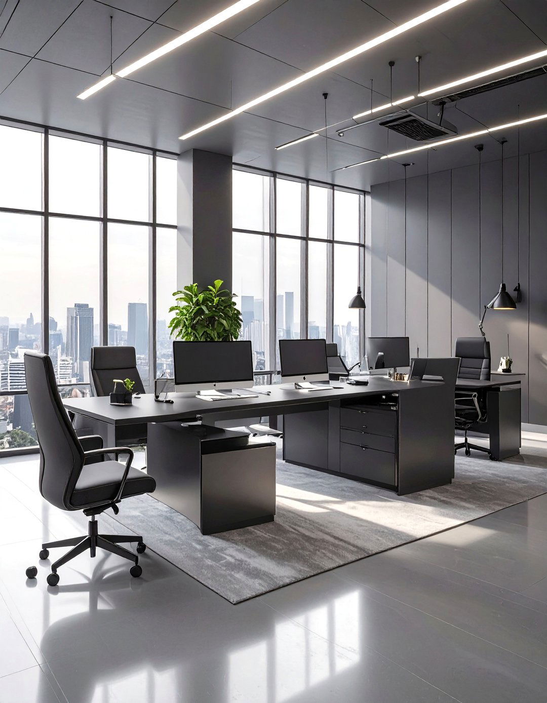 Monochromatic Focus Zone - 30 modern office interior design ideas