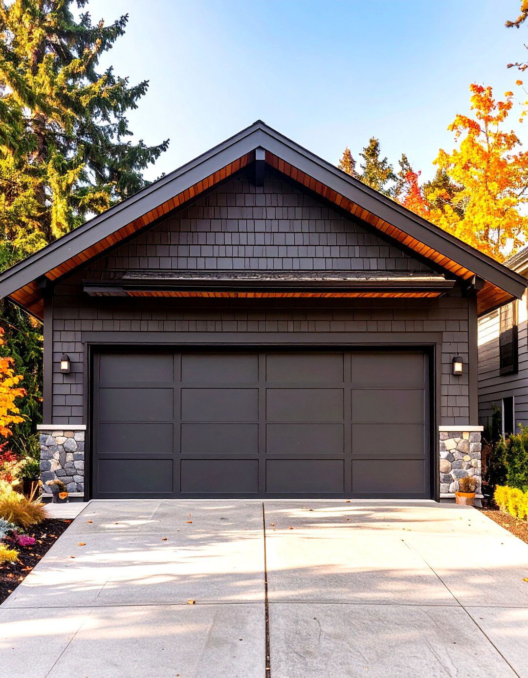 Monochromatic Garage Door Scheme - 30 garage door paint ideas