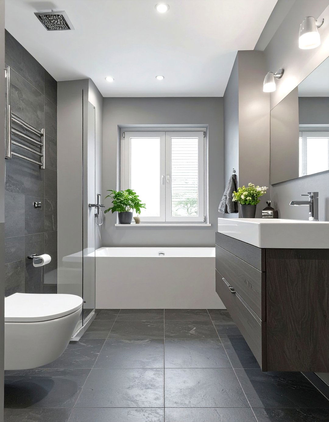 Monochromatic Gray Bathroom - 30 bathroom ideas small