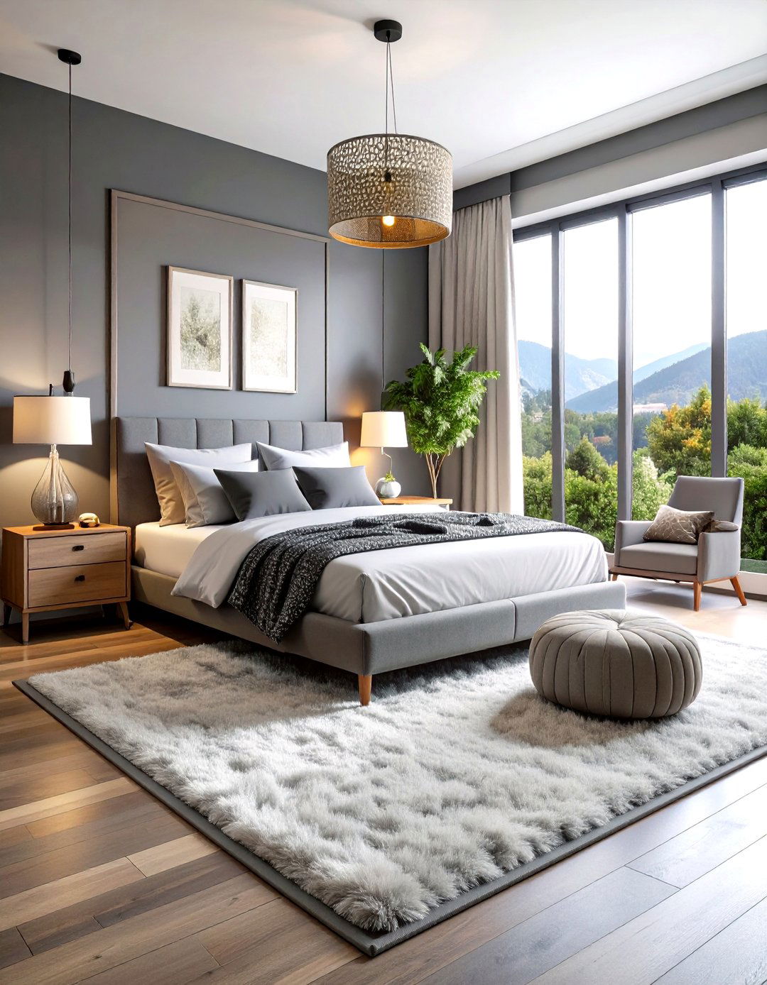 Monochromatic Gray Bedroom Scheme - 30 room interior design bedroom ideas