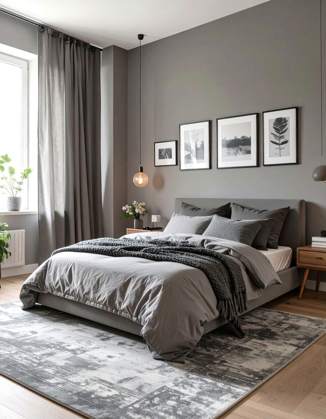 Monochromatic Gray Bedroom - 30 color ideas for bedroom