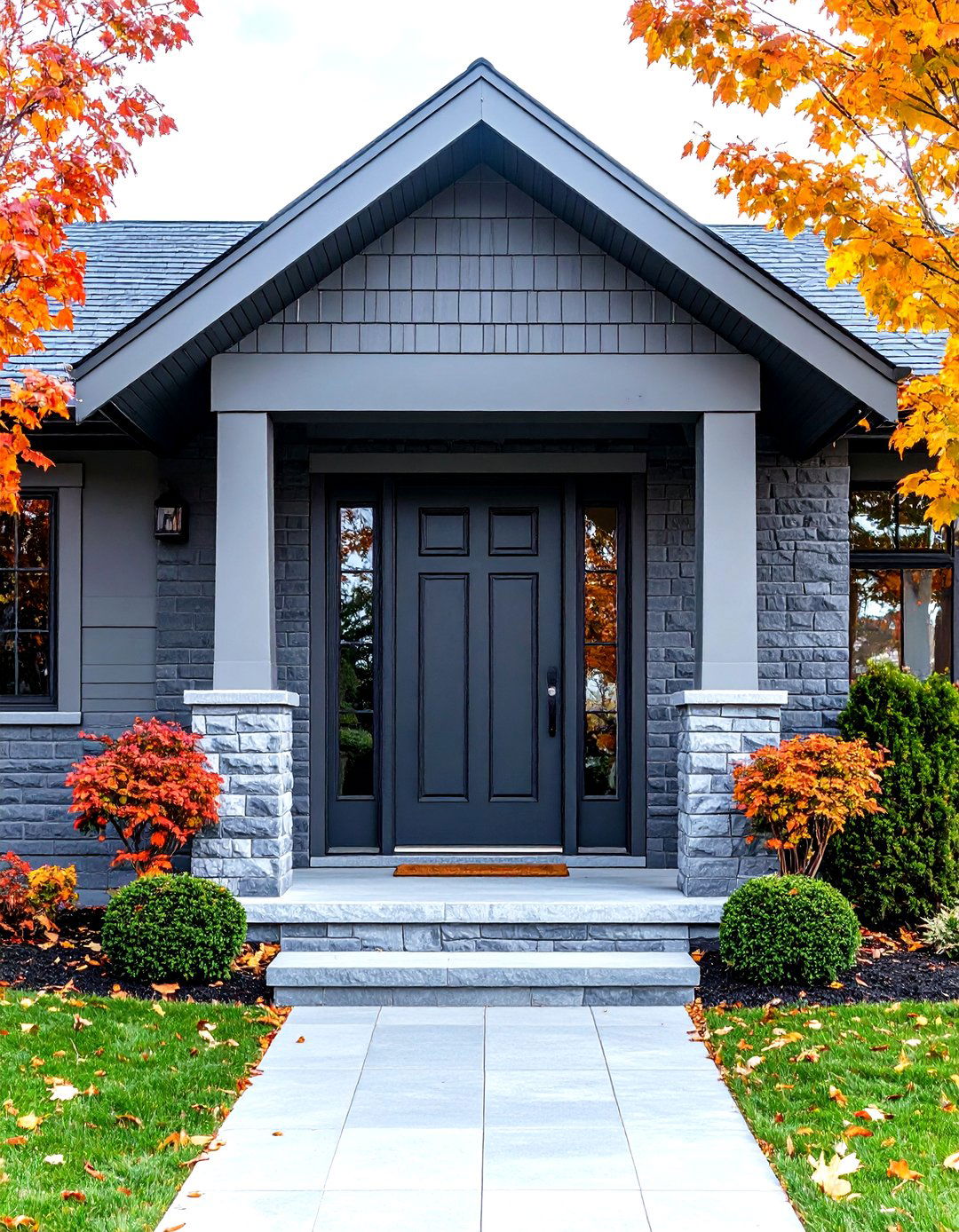 Monochromatic Gray Exterior Scheme - 30 exterior brick paint color ideas