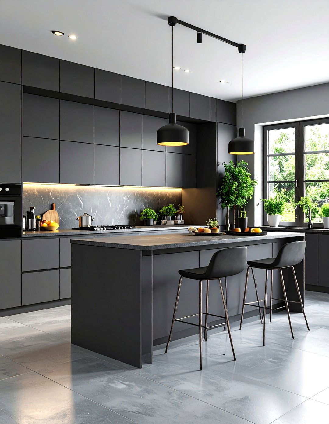 Monochromatic Gray Kitchen - 30 kitchen painting ideas
