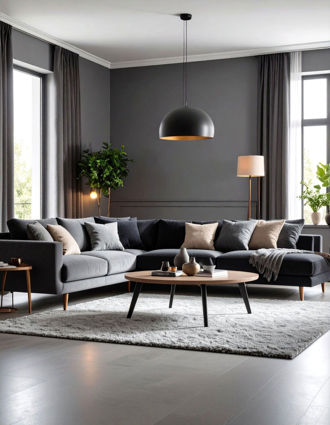 Monochromatic Gray Living Room - 30 living room painting ideas