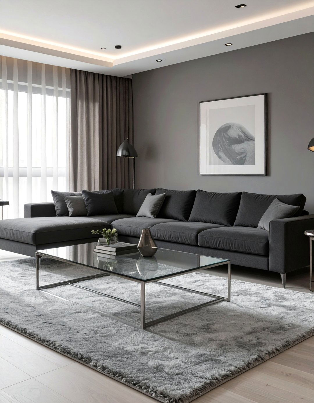 Monochromatic Gray Living Room - 30 color ideas for living room