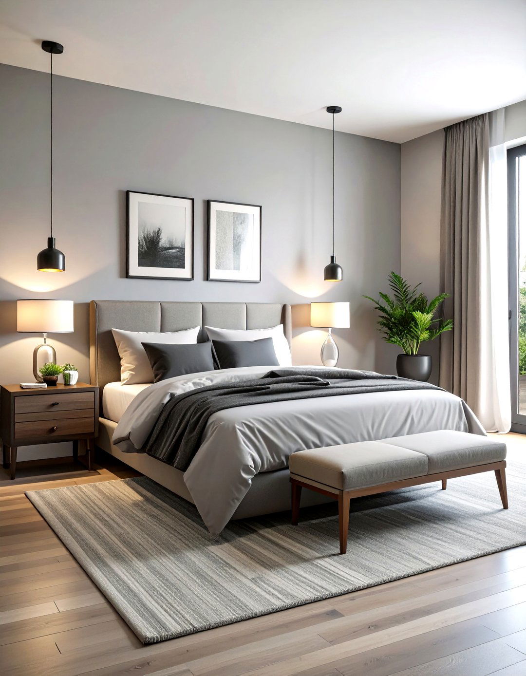 Monochromatic Gray Minimalist Bedroom - 30 interior design color wheel ideas