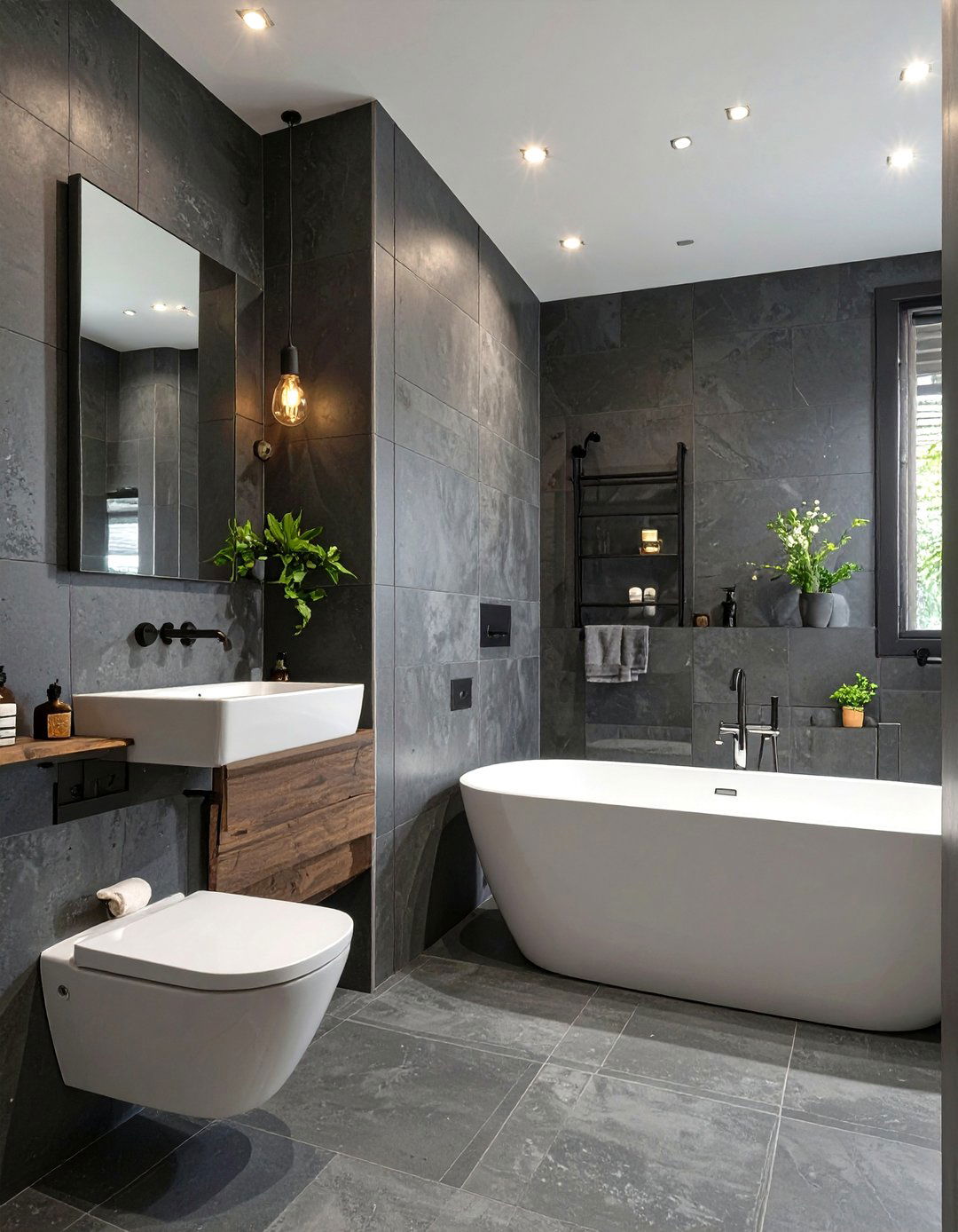 Monochromatic Gray Shades for Layered Depth - 30 small bathroom bathroom color ideas