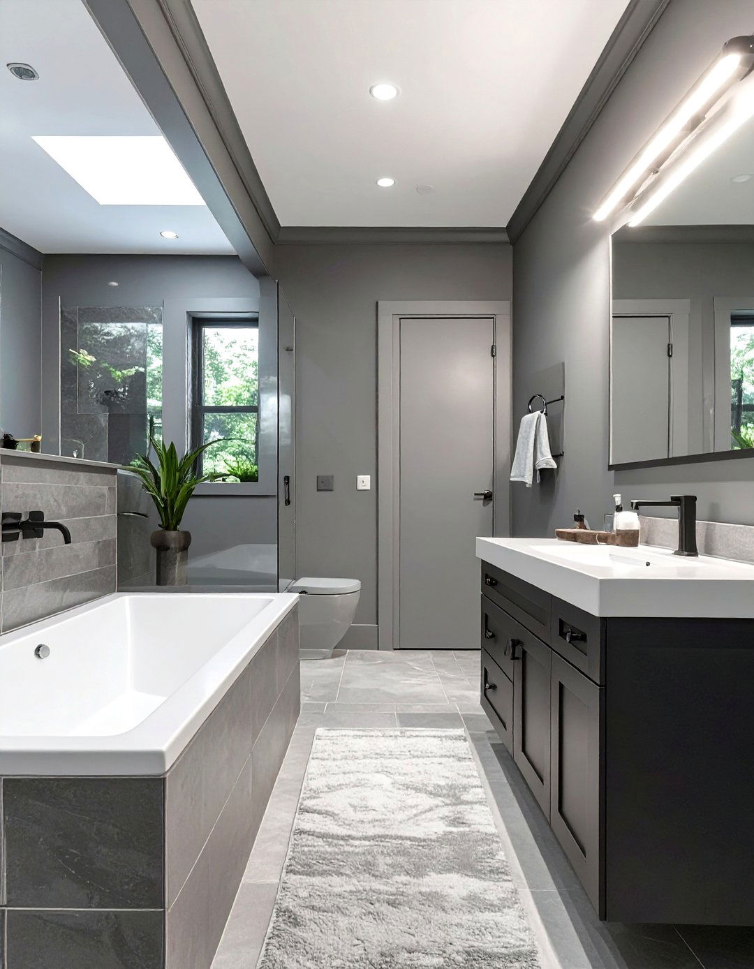 Monochromatic Grey Bathroom - 30 bathroom painting ideas