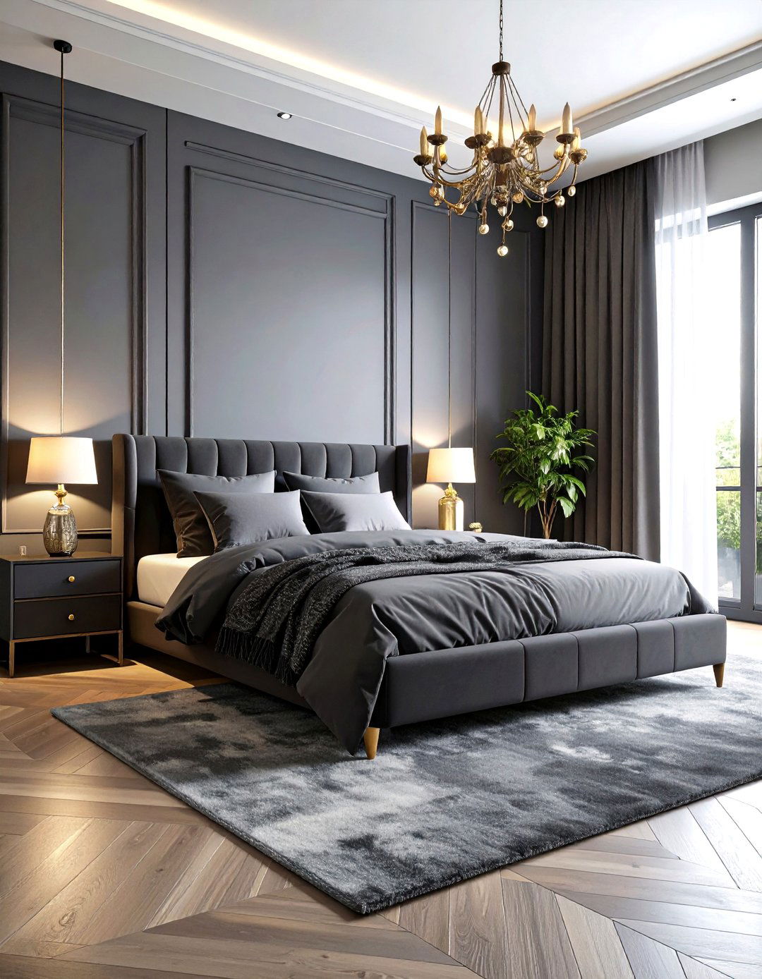 Monochromatic Grey Gothic Bedroom - 30 gothic bedroom ideas