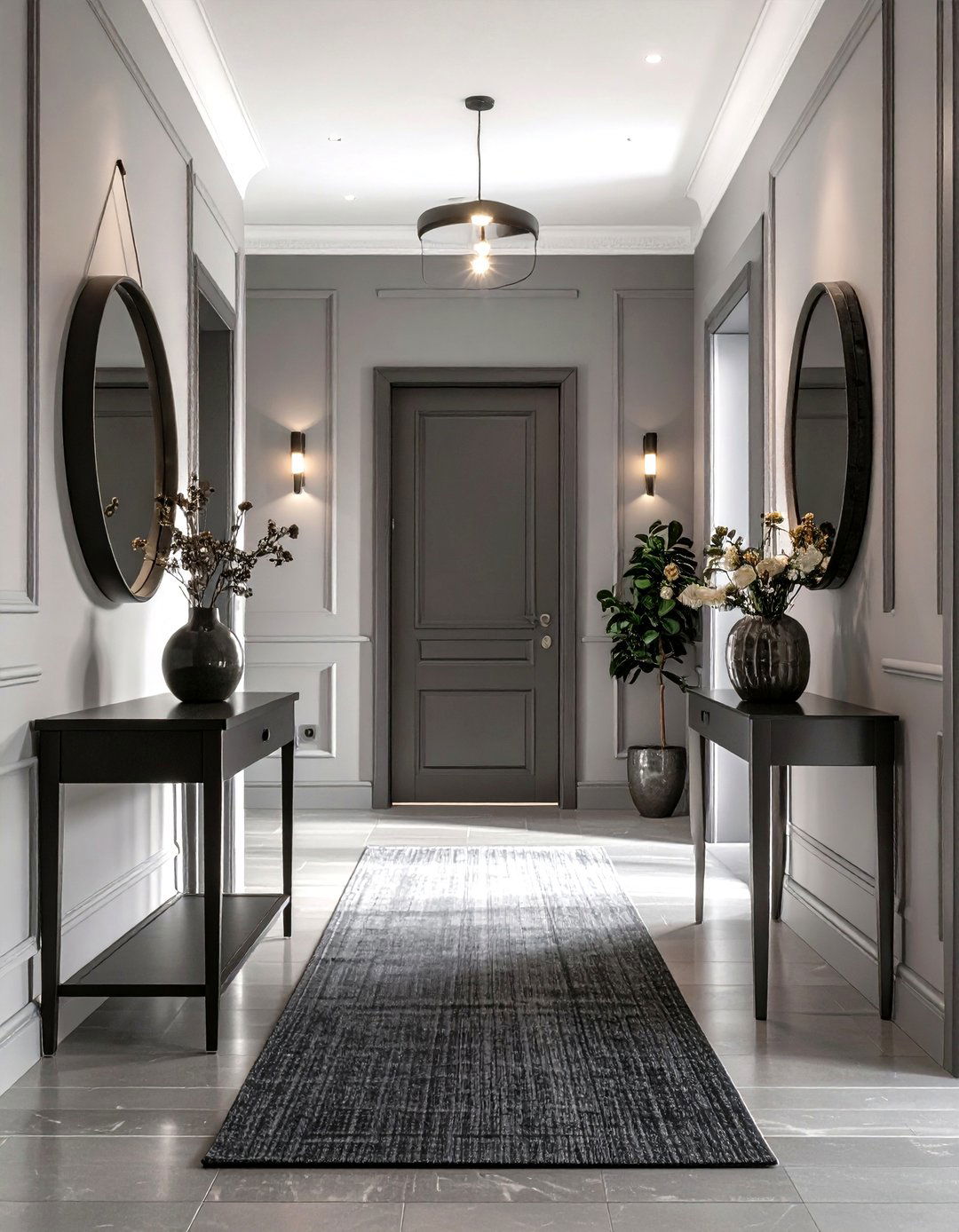 Monochromatic Hallway Scheme - 30 hallway decorating ideas