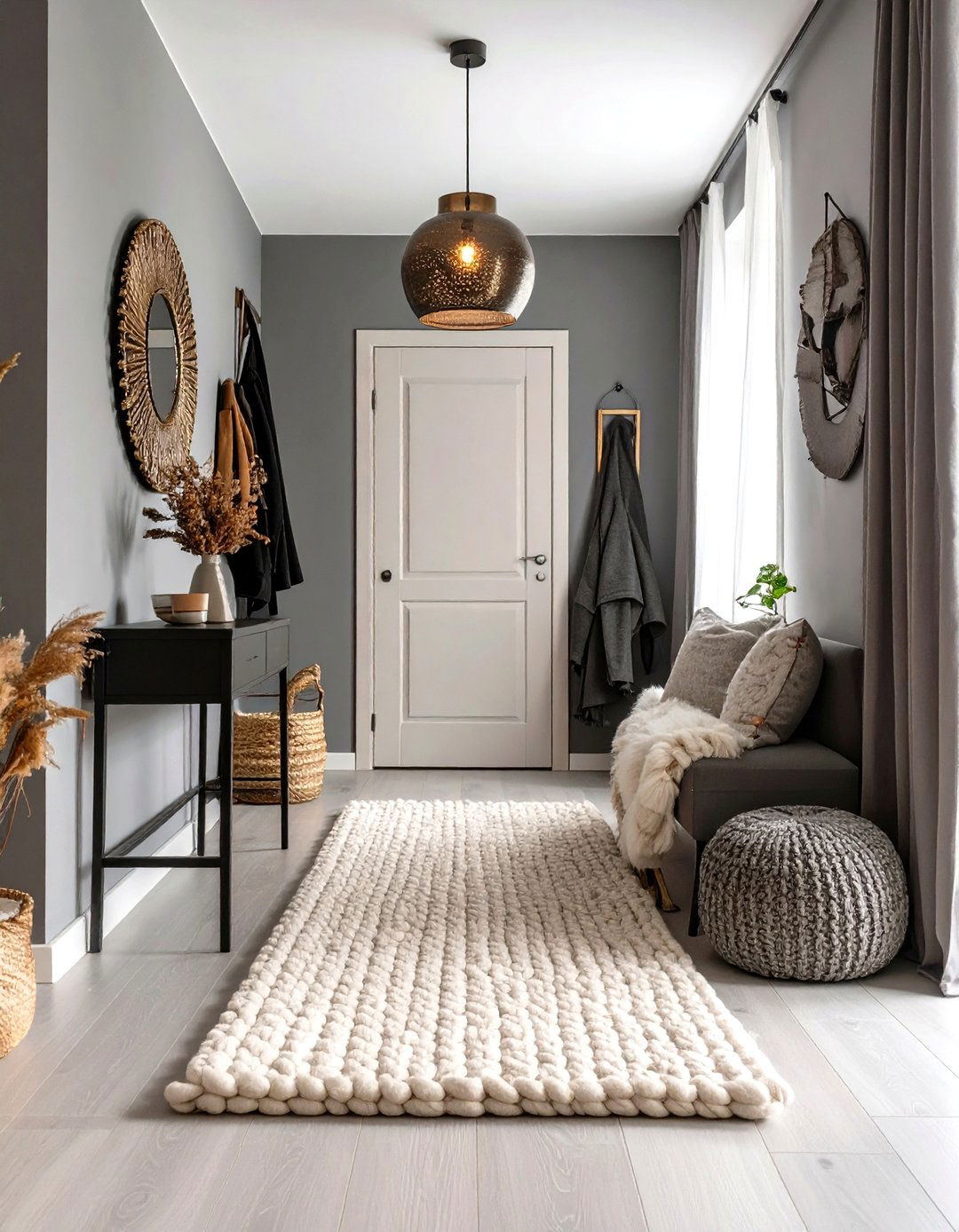 Monochromatic Hallway with Textural Variety - 30 hallway design ideas