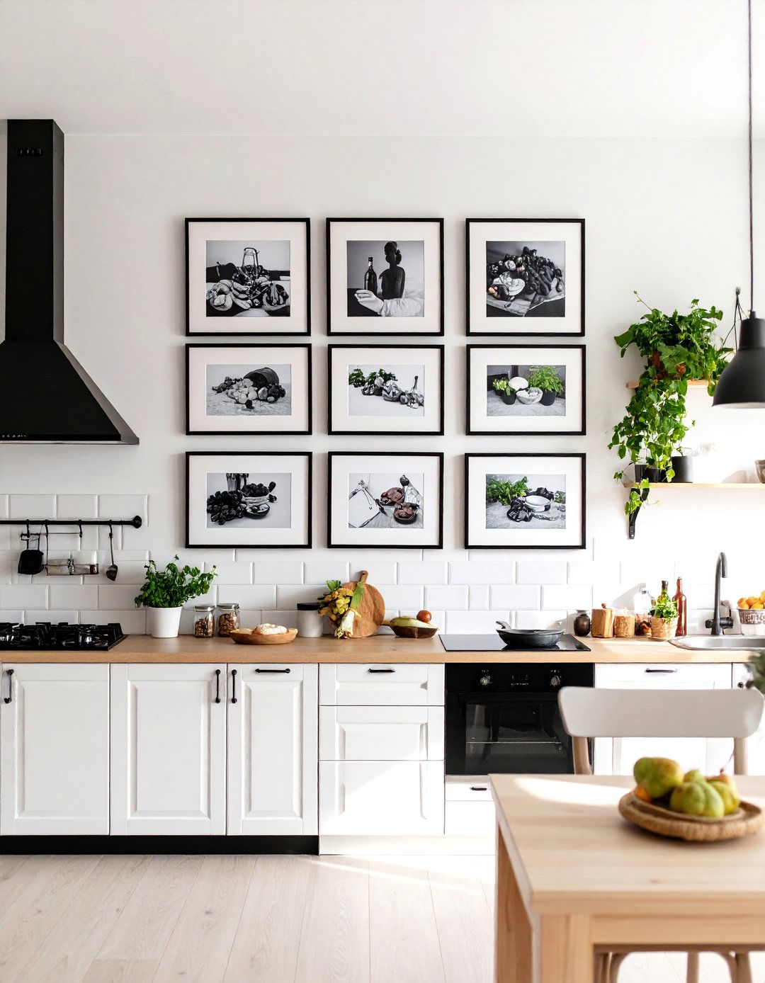 Monochromatic Kitchen Photography - 30 kitchen wall art ideas