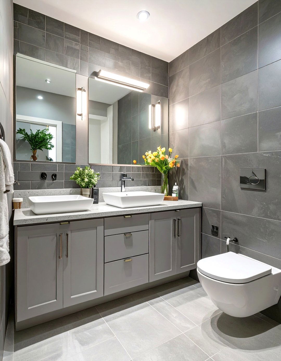 Monochromatic Magic Guest Bathroom - 30 guest bathroom remodel ideas