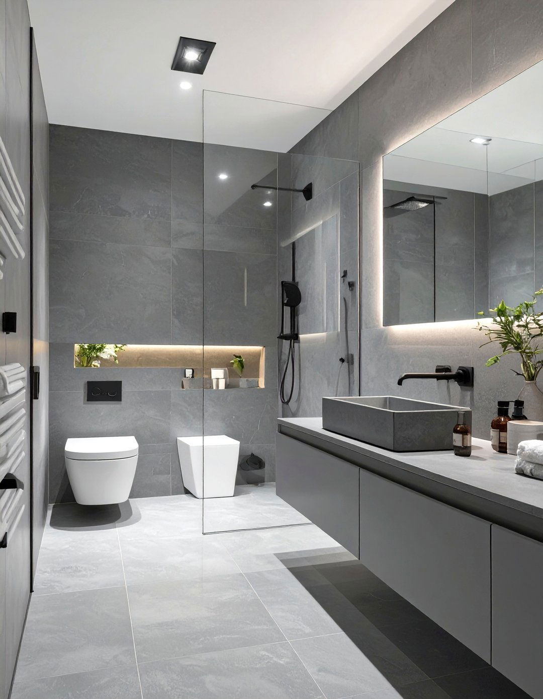 Monochromatic Minimalist Bathroom - 30 nu look home design ideas