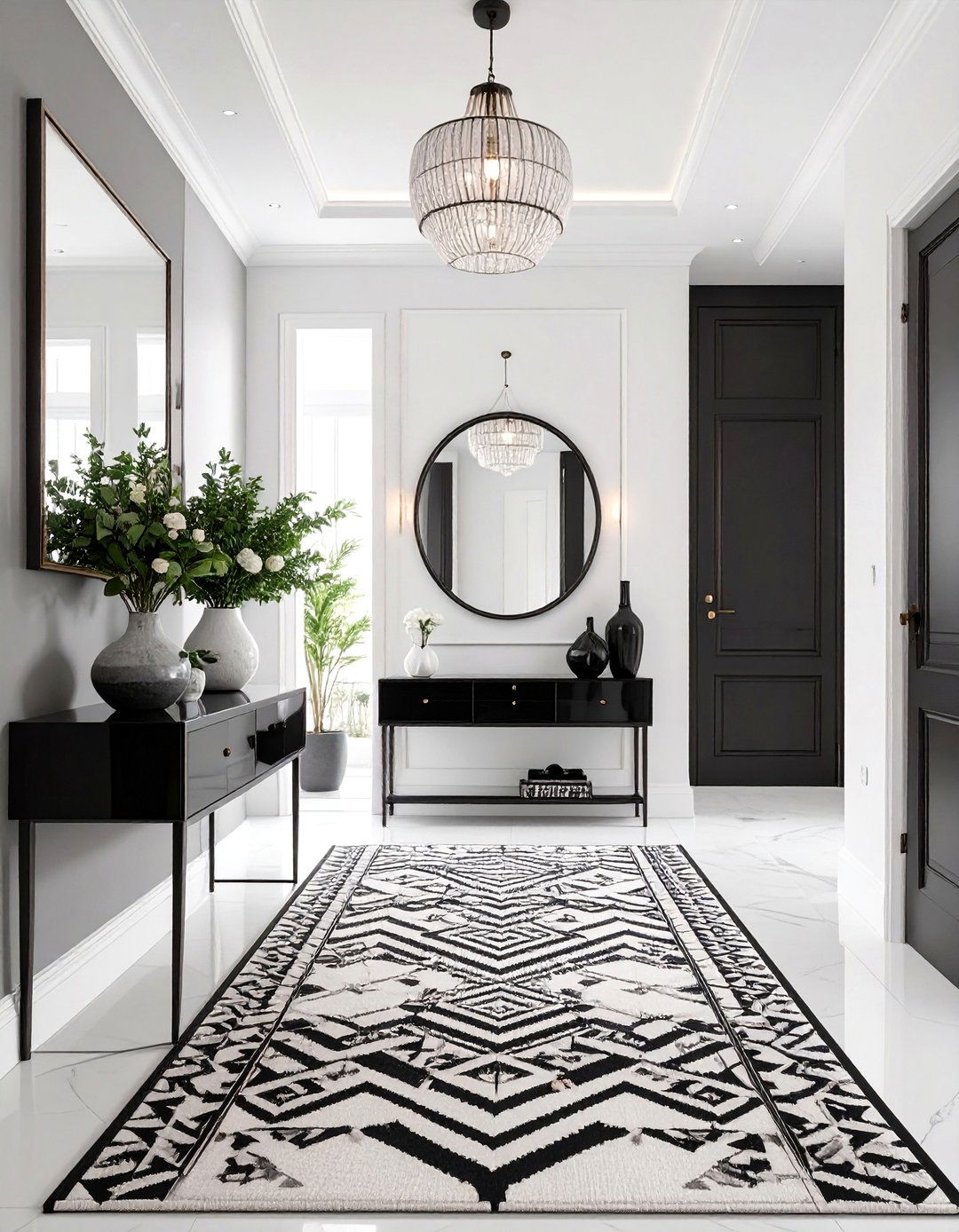 Monochromatic Modern Entryway - 30 apartment entryway ideas