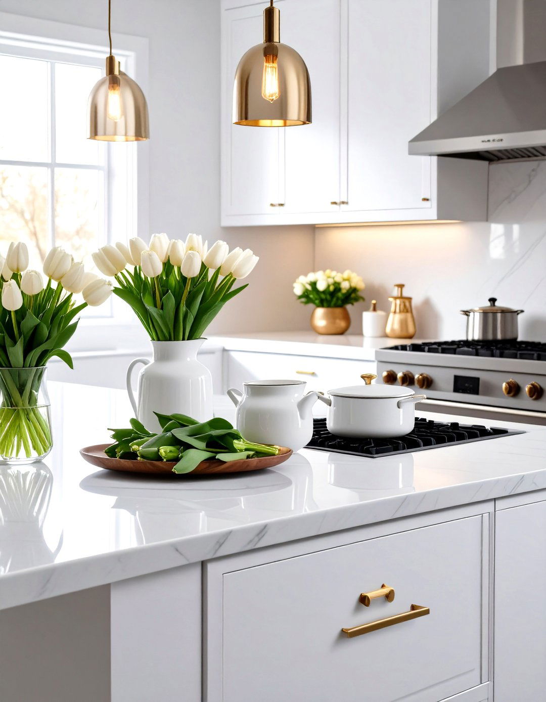 Monochromatic Modern Kitchen Counter - 30 kitchen counter decor ideas