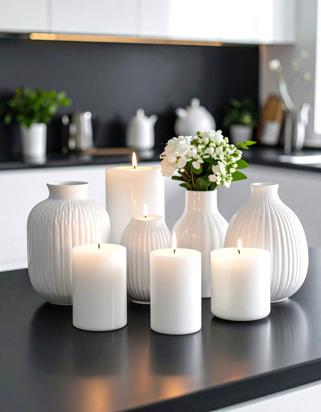 Monochromatic Modern Kitchen Table - 30 kitchen table decor ideas
