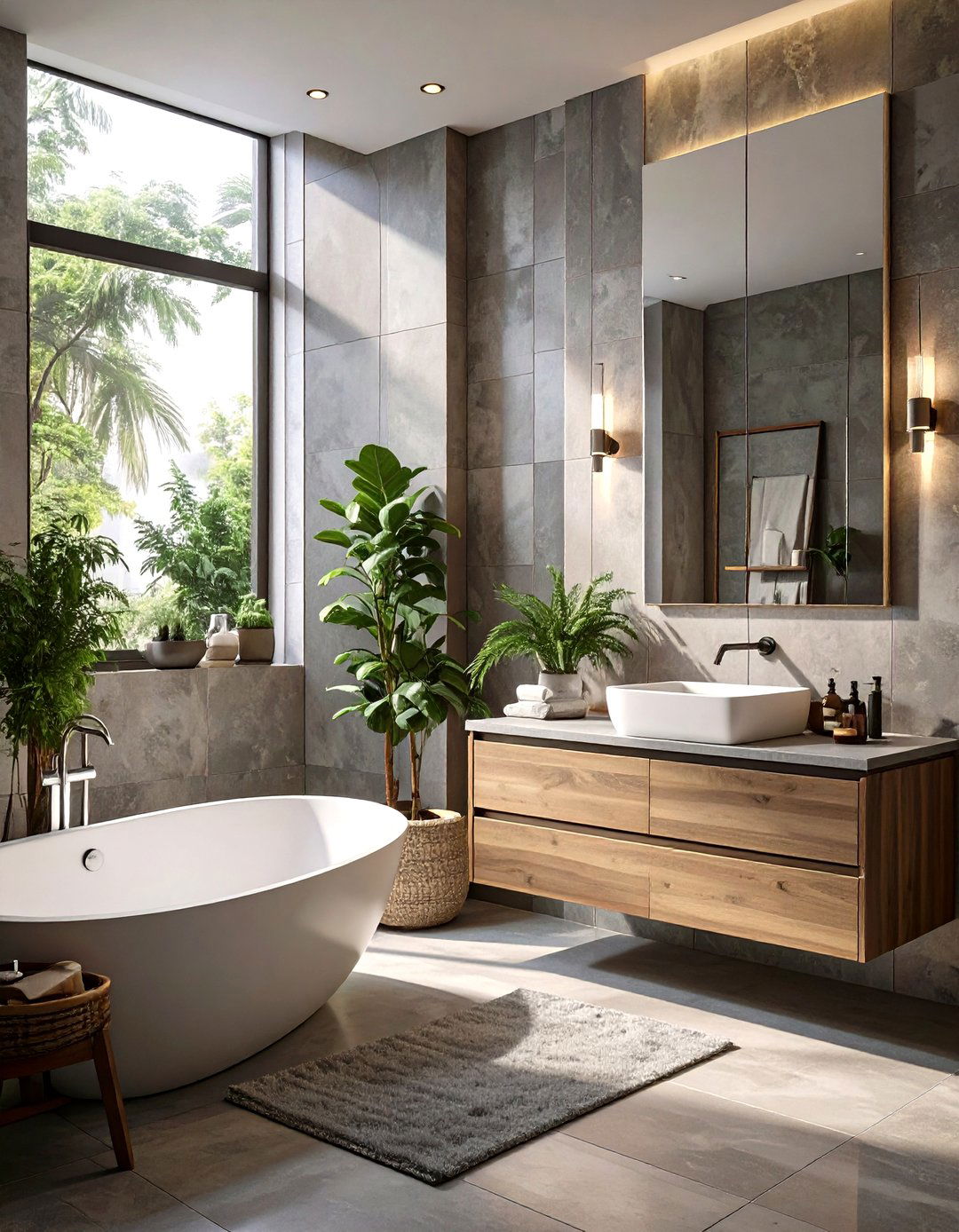 Monochromatic Modern Master Bathroom - 30 master bathroom designs