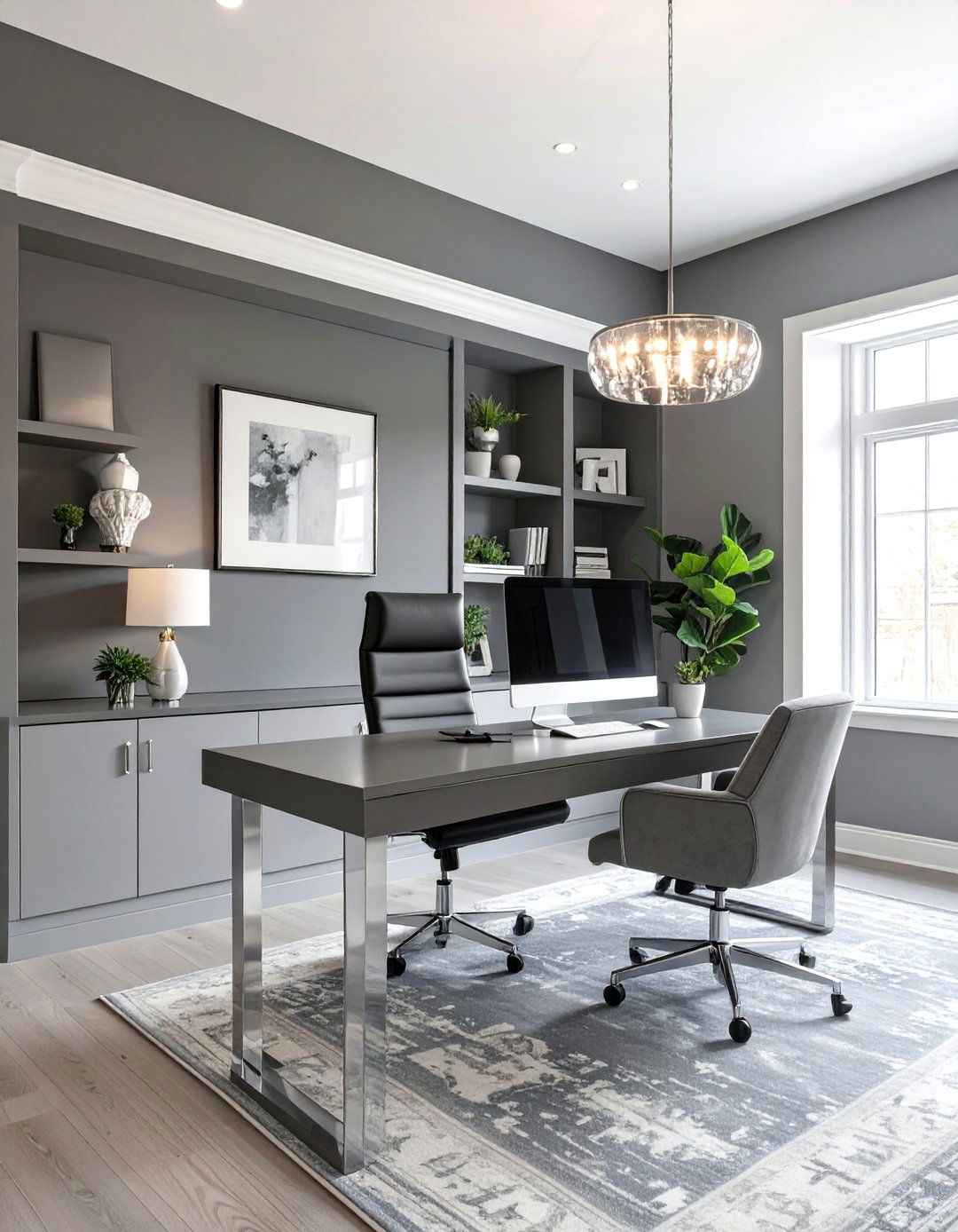Monochromatic Modern Office - 30 modern home office design ideas