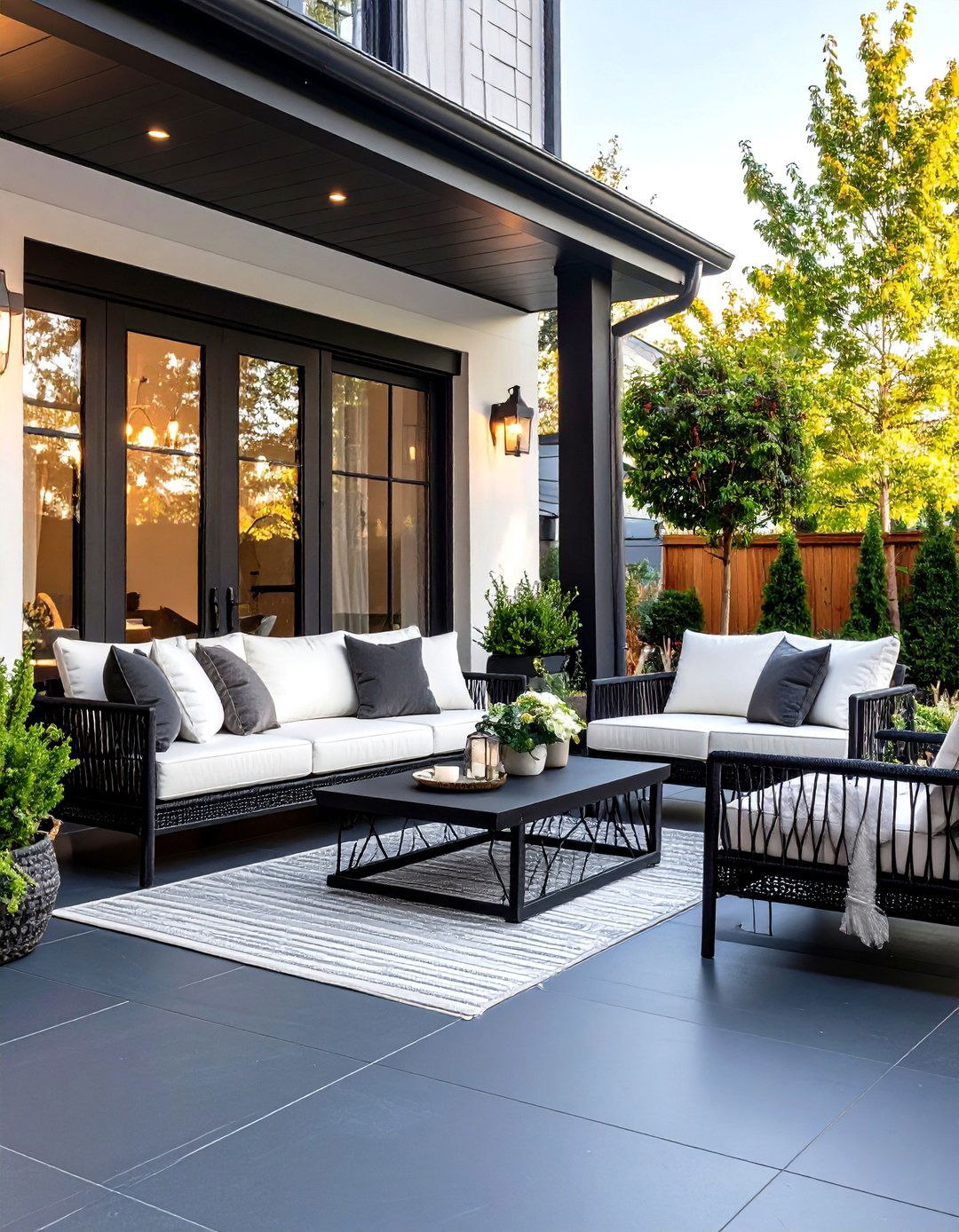 Monochromatic Modern Porch - 30 front porch furniture ideas