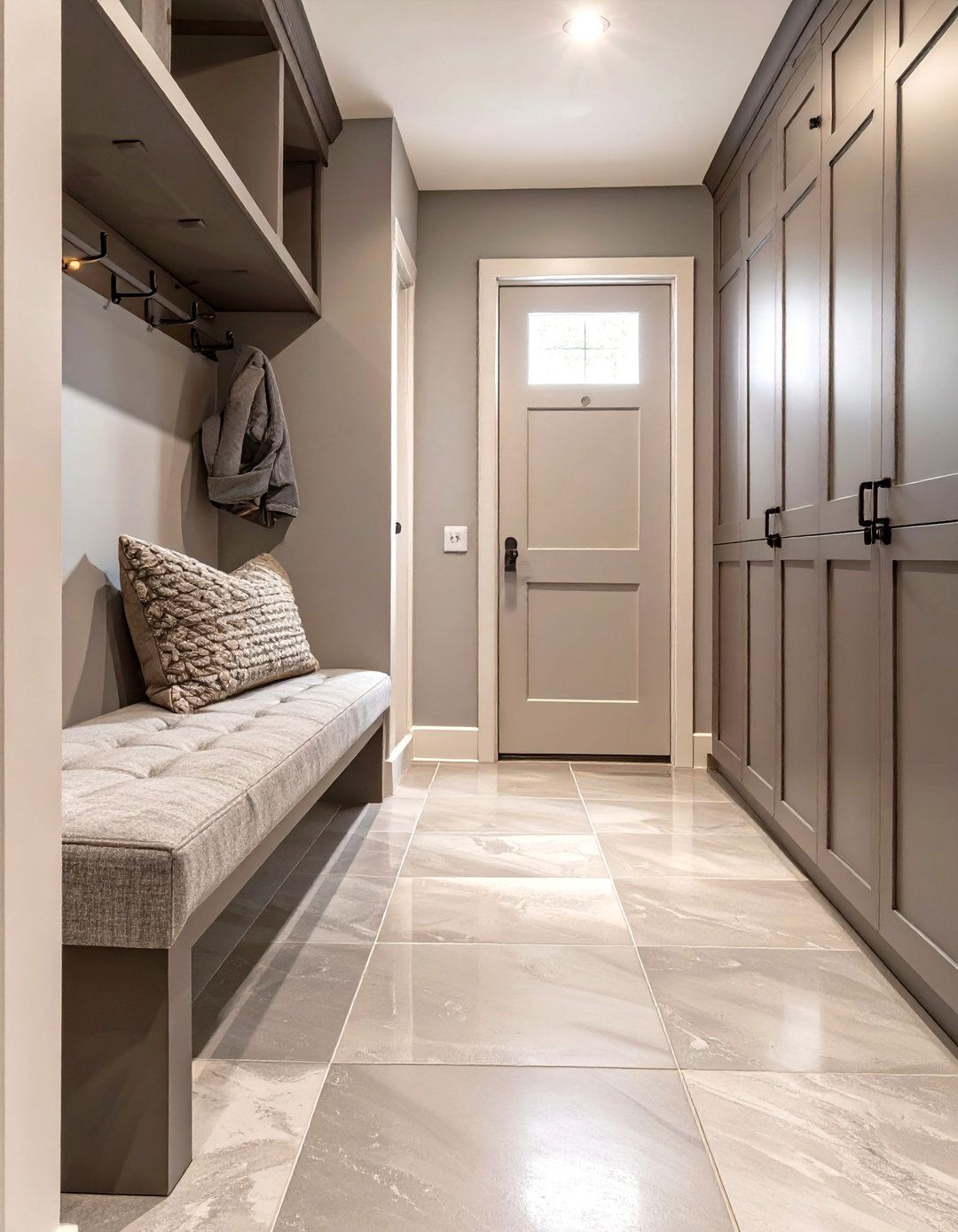 Monochromatic Mudroom Design Scheme - 30 modern mudroom ideas
