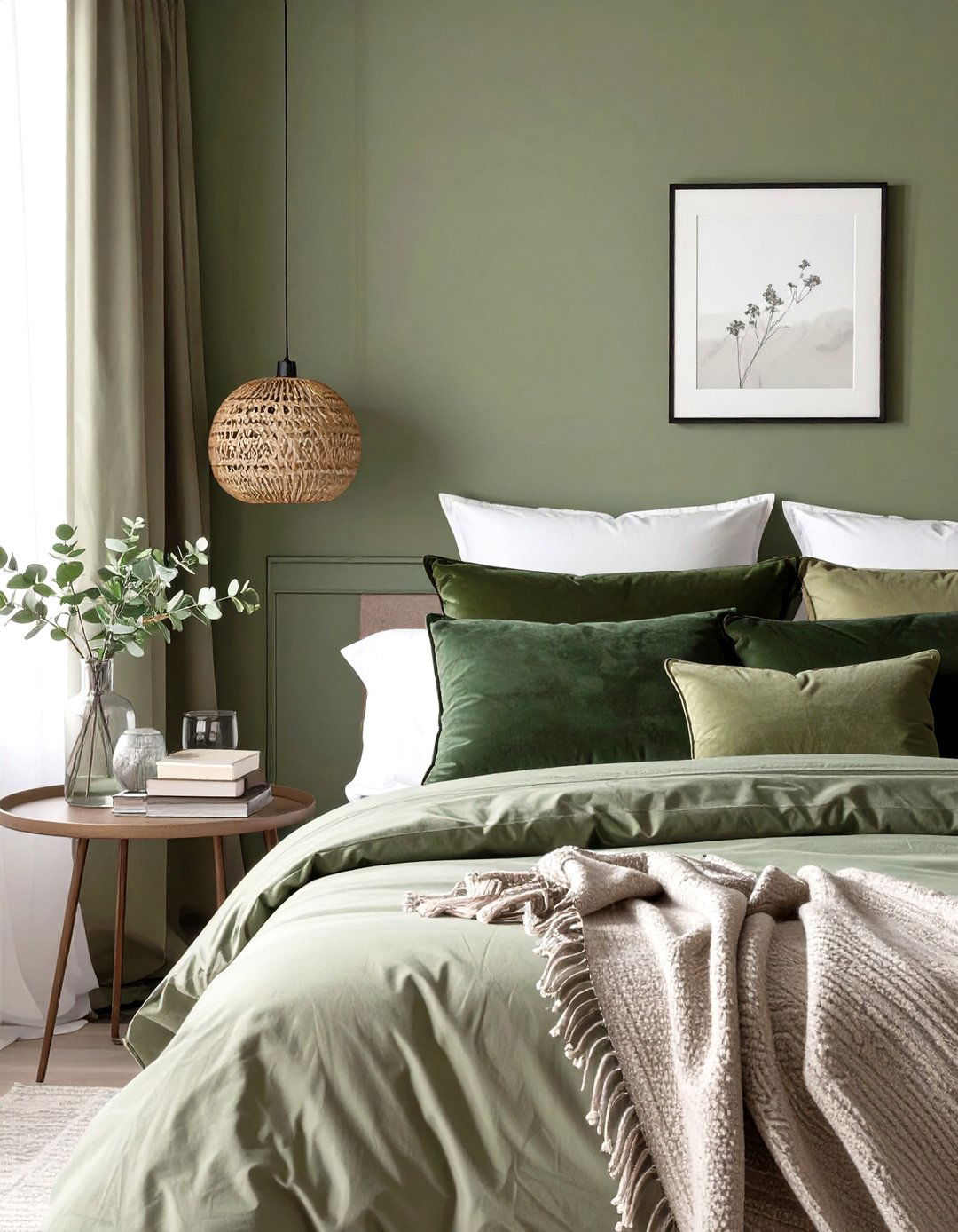 Monochromatic Olive Green Bedroom Design - 30 olive green bedroom ideas