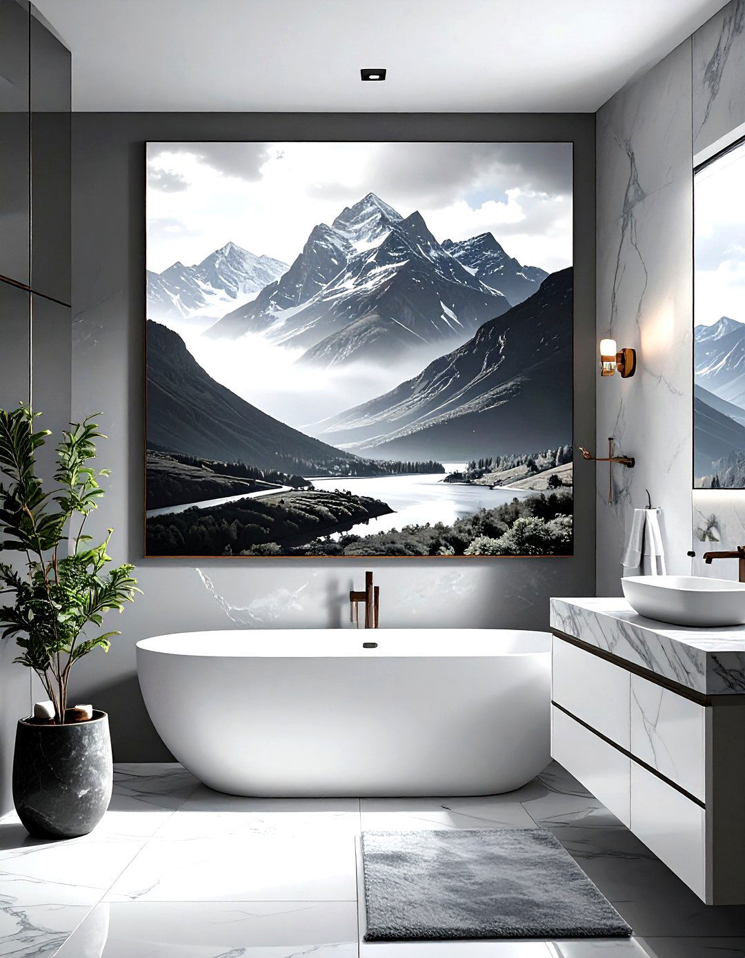 Monochromatic Photography Bathroom Art - 30 bathroom art ideas