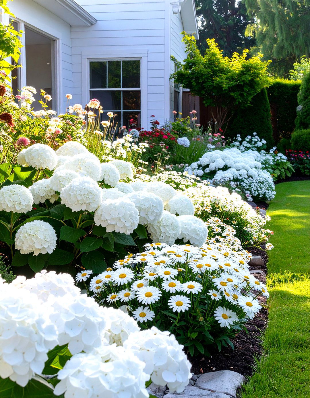 Monochromatic Planting Scheme - 30 small backyard landscape ideas