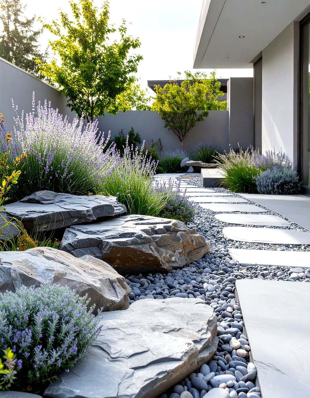 Monochromatic Rock Garden - 30 simple rock garden ideas