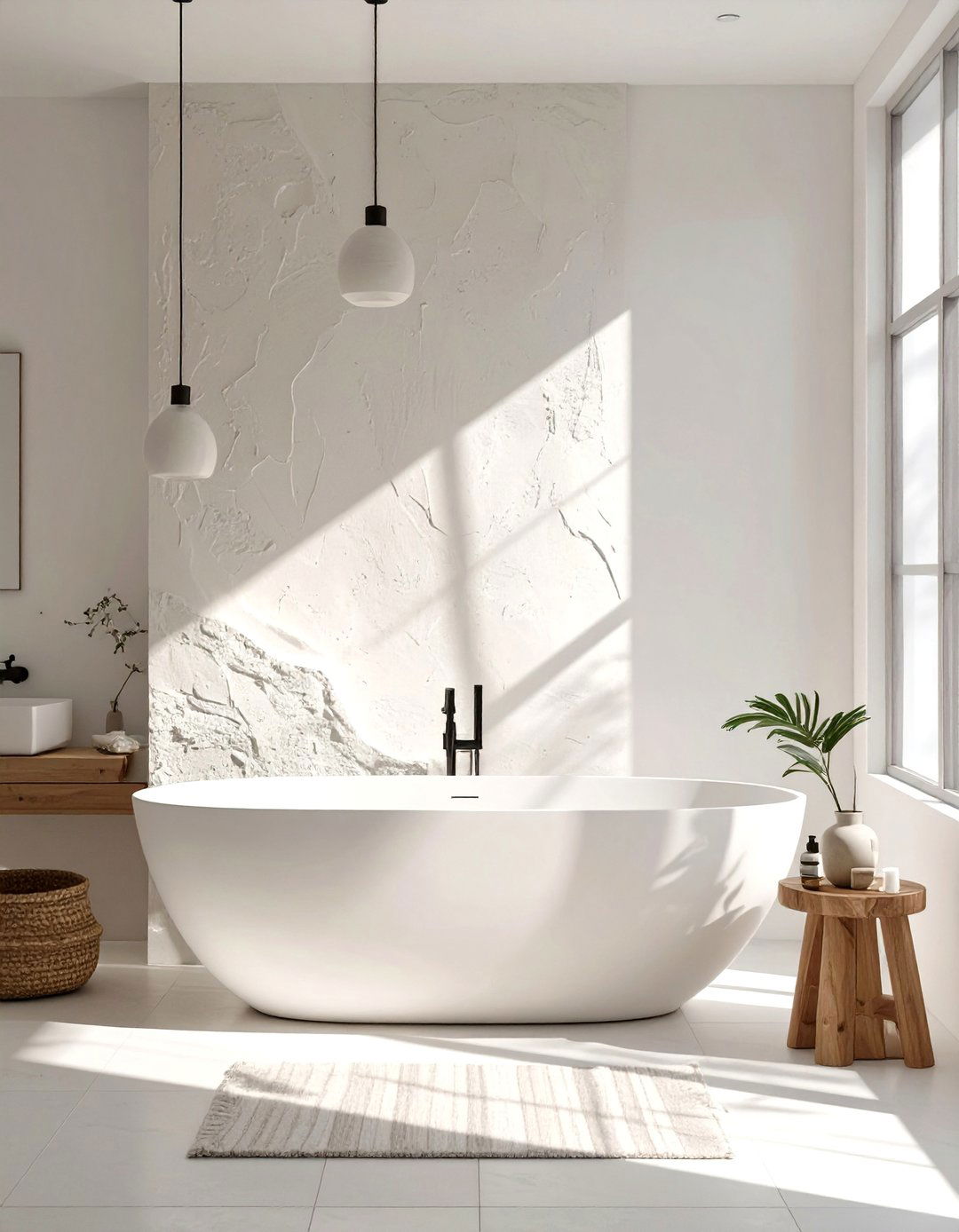 Monochromatic Textured Art - 30 bathroom wall art ideas