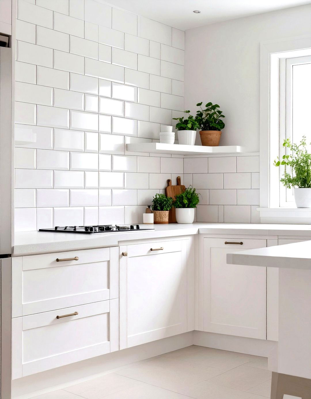 Monochromatic Textured Kitchen Wall - 30 kitchen accent wall ideas