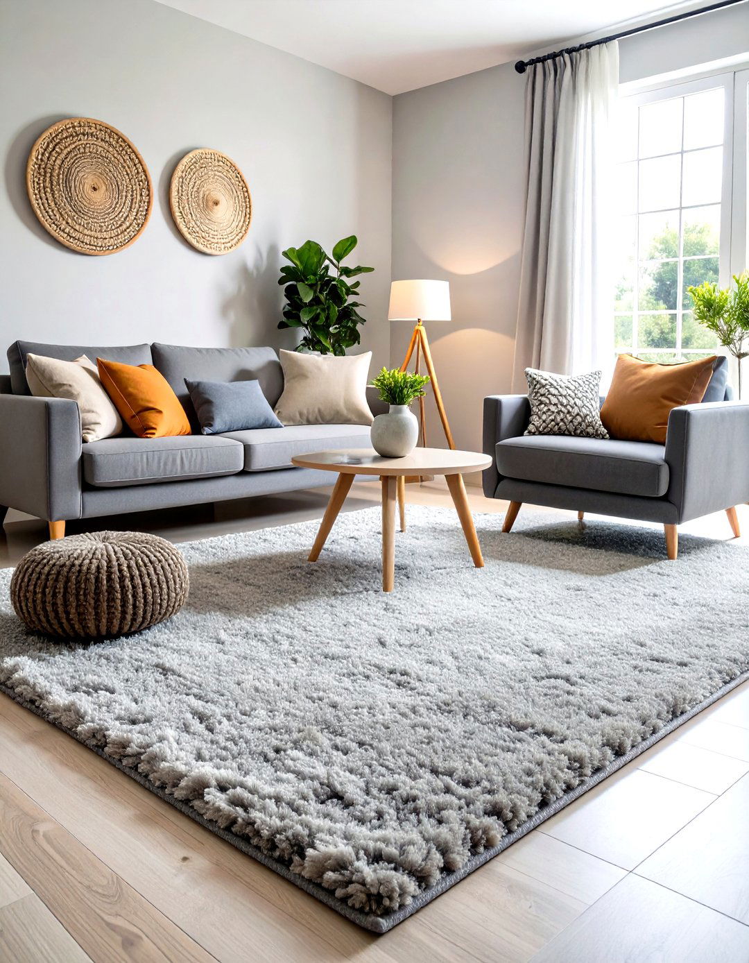 Monochromatic Textured Living Room Carpet - 30 living room carpet ideas