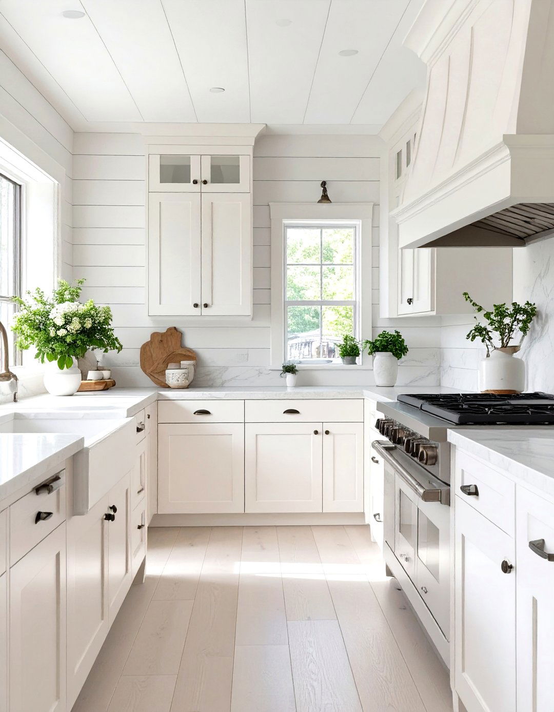 Monochromatic White Country Kitchen - 30 country kitchen designs