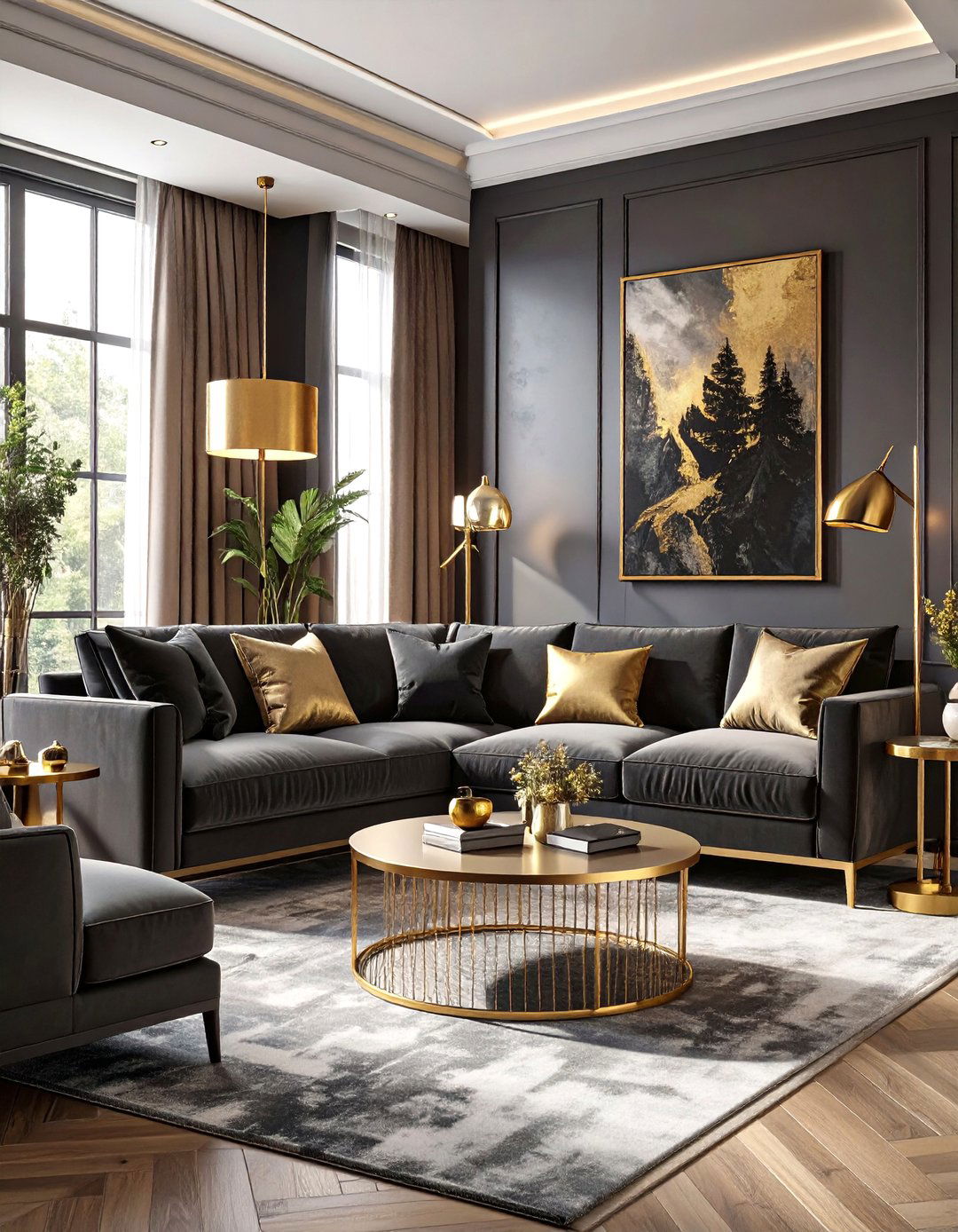 30 Elegant Black and Gold Living Room Ideas for Luxury