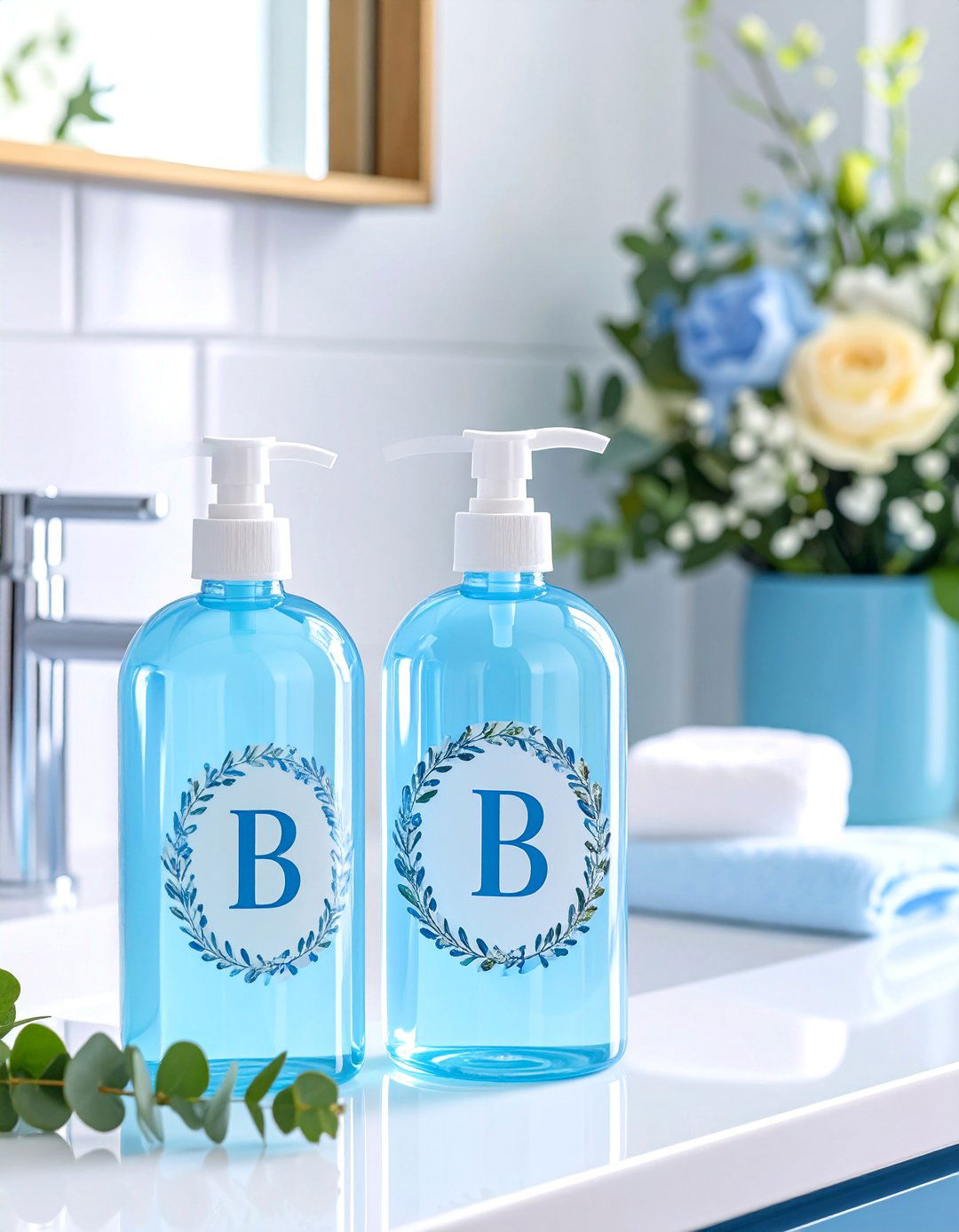 Monogrammed Hand Sanitizer Bottles - 30 baby shower party favor ideas