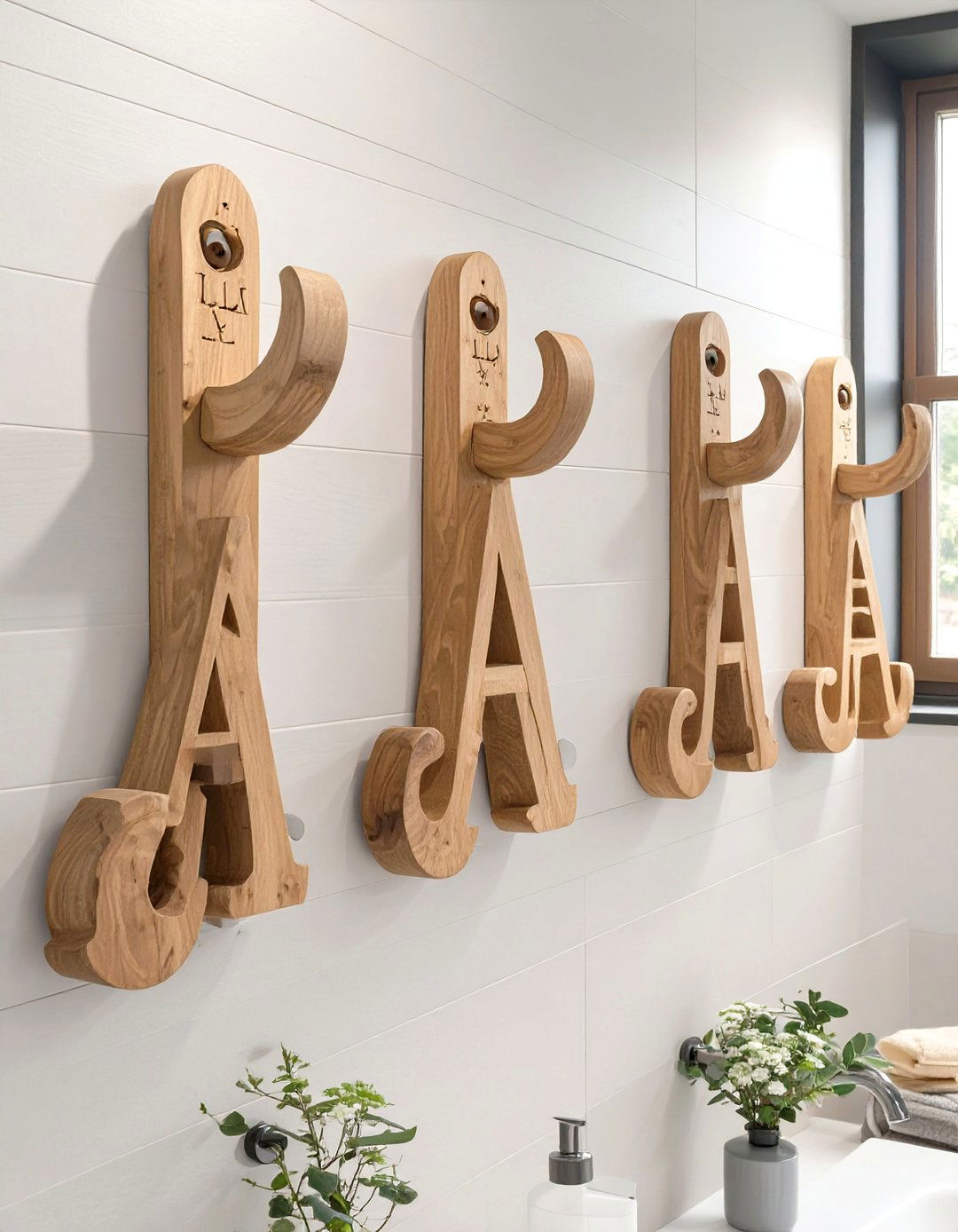 Monogrammed Initial Hooks - 30 bathroom towel hooks ideas
