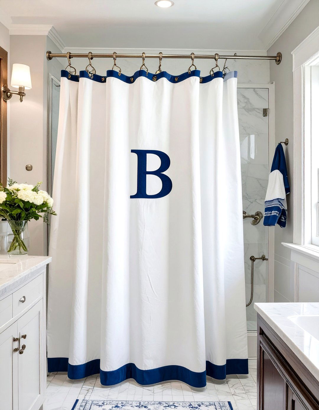 Monogrammed Shower Curtain - 30 shower curtain ideas