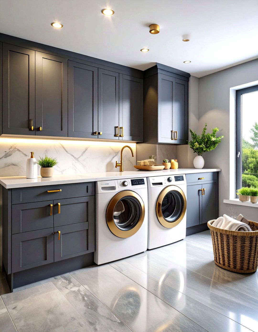 Moody Charcoal Gray Laundry Room - 30 laundry room color ideas