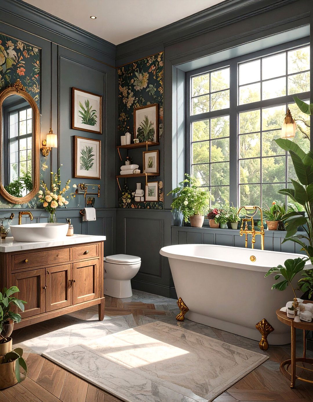 Moody Dark Academia Bathroom - 30 bathroom makeover ideas