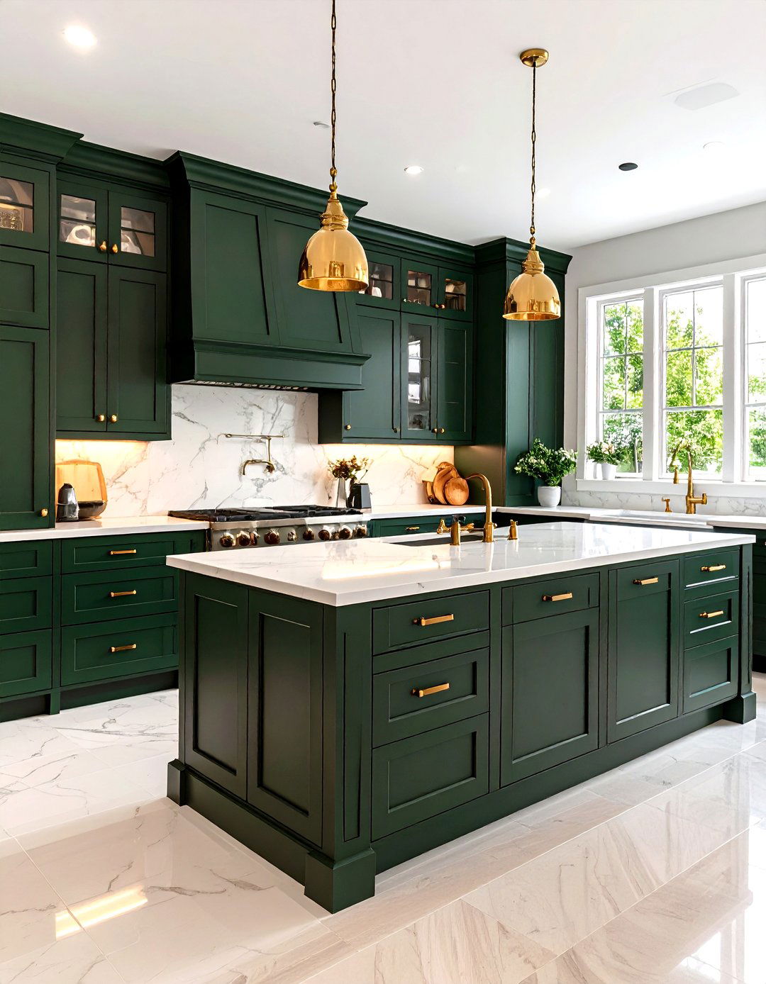 Moody Dark Green Kitchen Cabinets - 30 kitchen cabinet paint ideas