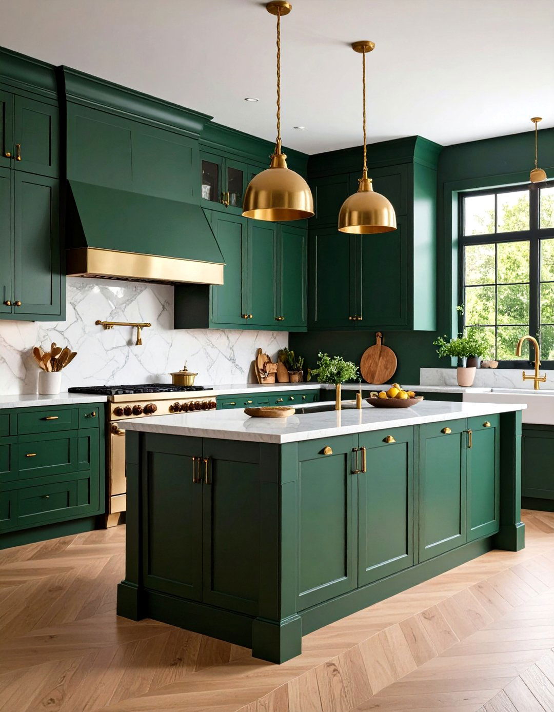 Moody Dark Green Kitchen - 30 kitchen painting ideas