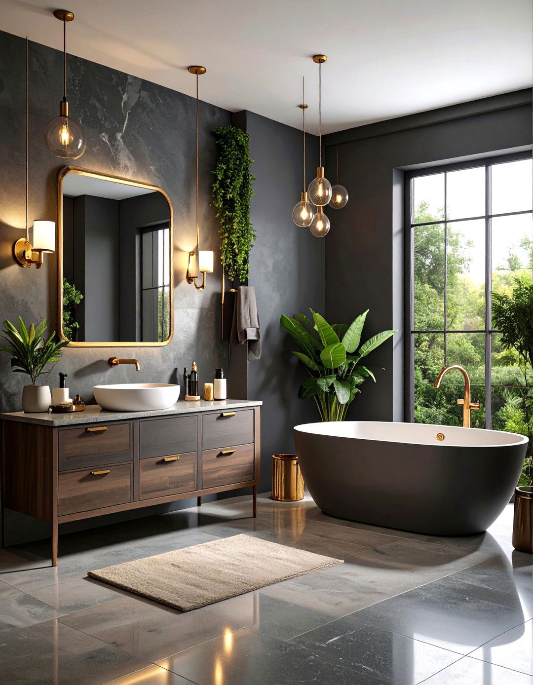 Moody Dark Toned Bathroom - 30 design a bathroom ideas
