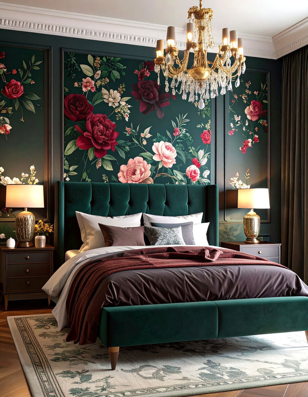 Moody Floral Wallpaper Bedroom - 30 accent wall bedroom ideas