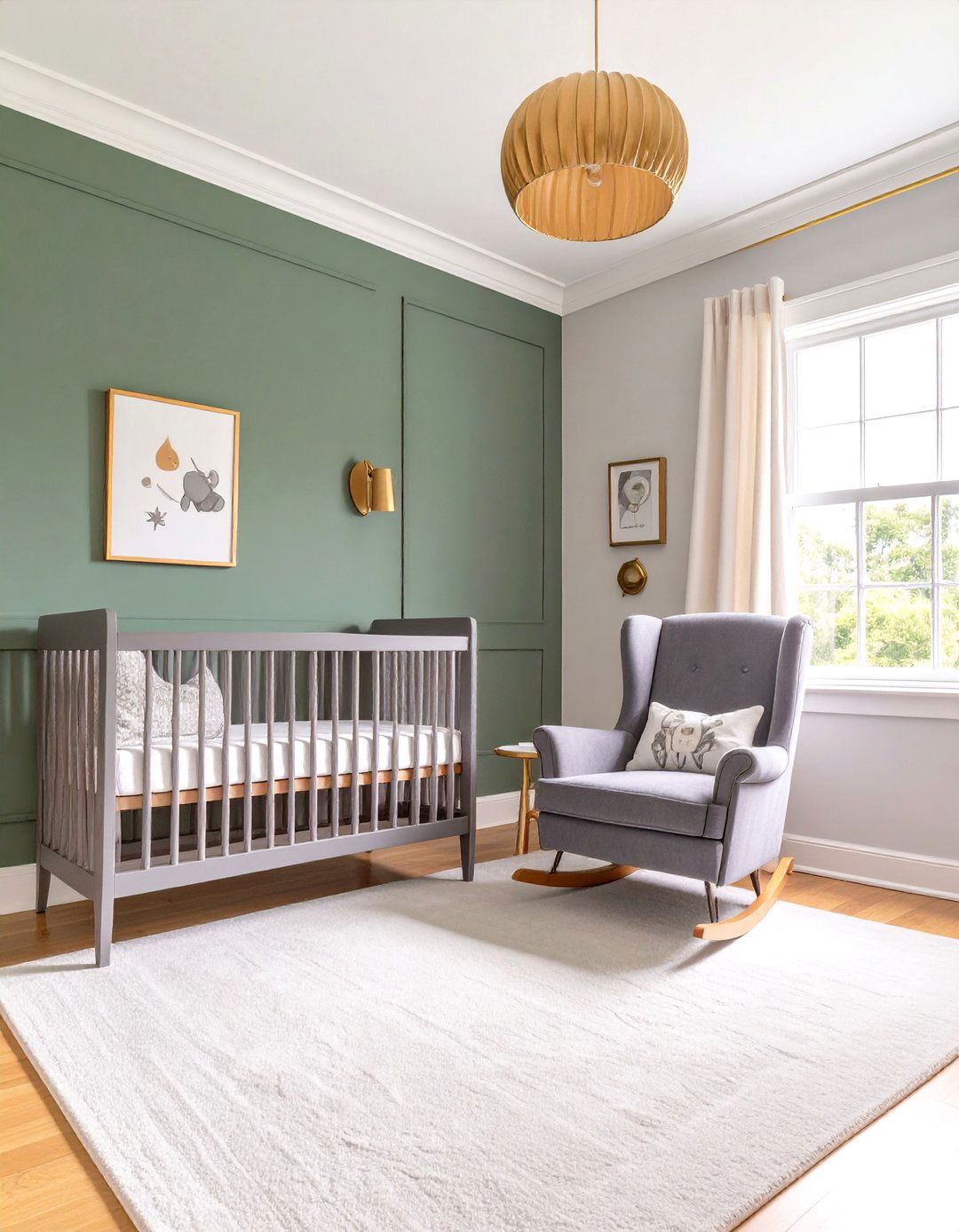 Moody Green and Gray Palette - 30 modern baby boy room ideas